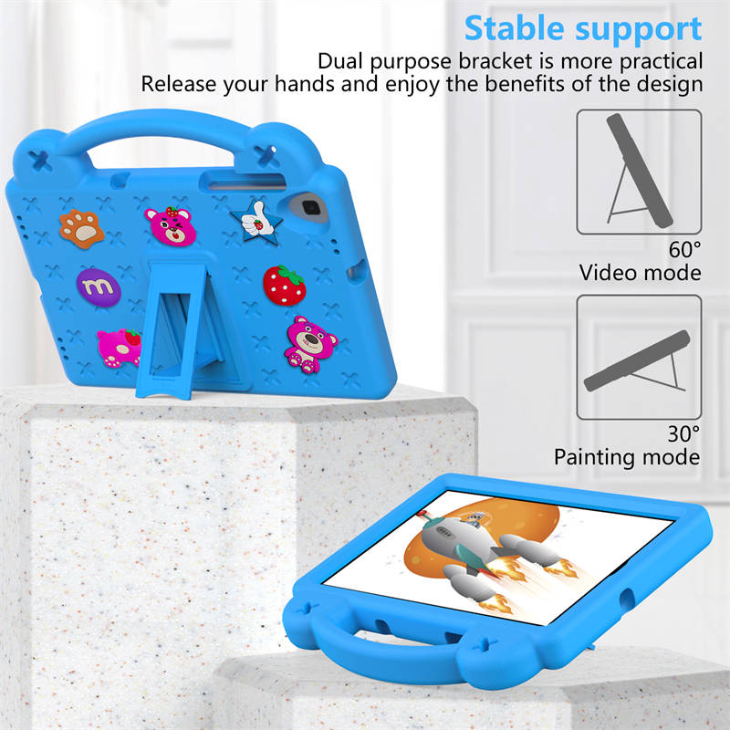 StrawberryTablet Case with Holder Shoulder Strap for Samsung 10.1 inch Galaxy Tab A T510/T515-SkyBlue