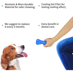 Pet Squeaky Chew Toys for Dogs Teething Cleaning-Short Dumbbell