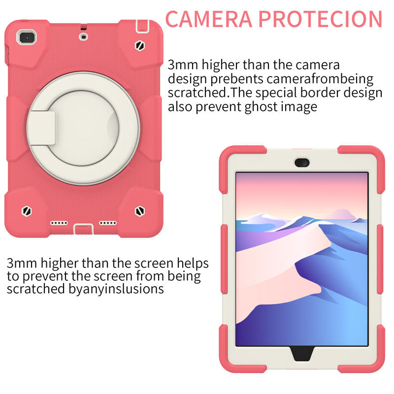 iPad Case For iPad 9.7/Air 2 with 360¡ãSwivel Stand-Begonia Red