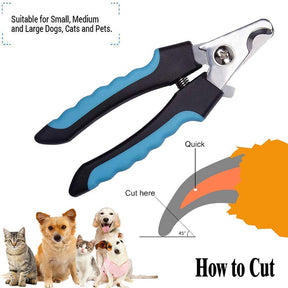 Dog Nail Clippers and Trimmer with Quick Safety Guard to Avoid Over-Cutting Toenail-Black Blue