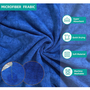 Dog Bathrobe Microfibre Fast Drying Towel Adjustable Collar Waist-Blue