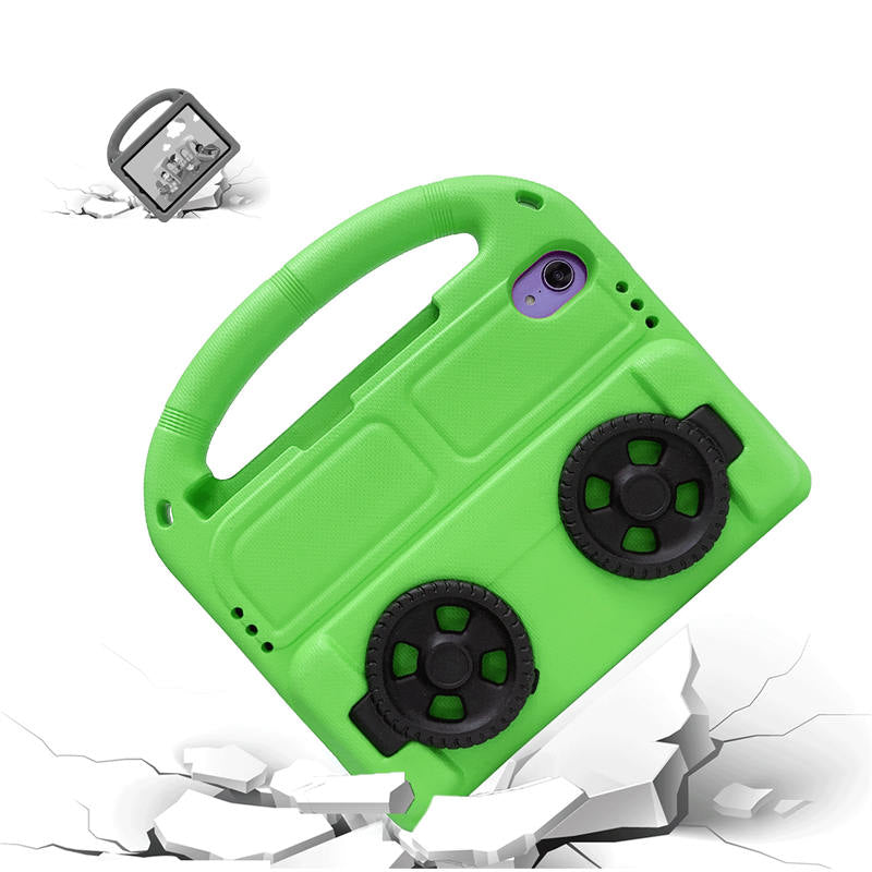 Wheel iPad Case For iPad Mini 6 Shockproof Stand Cover With Handle Stand-Green