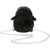 Women Cute Chick Plush Crossbody Bag Chic Small Cell Phone Wallet For Girls-Black
