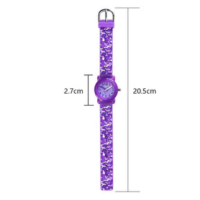 Girls Silicone Camouflage Watches 3D Cartoon Military Watches-Purple