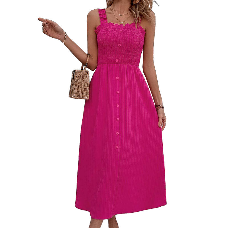 Womens Ribbed Knit Summer Maxi Dresses Square Neck Party Long Dress
