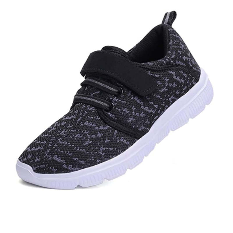 Kids Lightweight Breathable Running Sneakers Sport Casual Shoes for Boys Girls-BlackGray