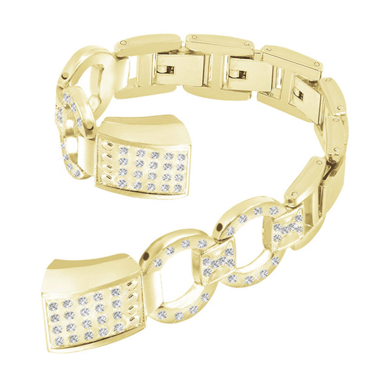 BZ Bling Stainless Steel Alta Watch Band Adjustable Wristband Replacement Watch Strap for Fitbit Alta/Alta HR For Women-Gold