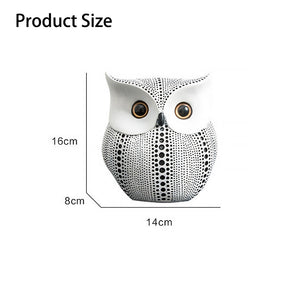 Owl Statue for Home Decor Accents Living Room Office Bedroom Kitchen Laundry House Apartment Dorm Bar -White