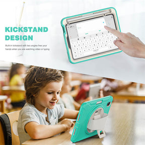 SpiderA iPad Case For iPad Mini 6 Heavy Duty Shockproof Rugged Protective Case With Holder-MintGreen