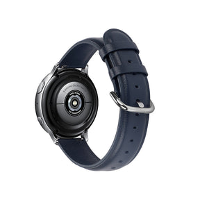 D Buckle Leather Watch Band For Samsung Galaxy Watch 42/46mm Gear S3 Frontier/Classic(Navy Blue)