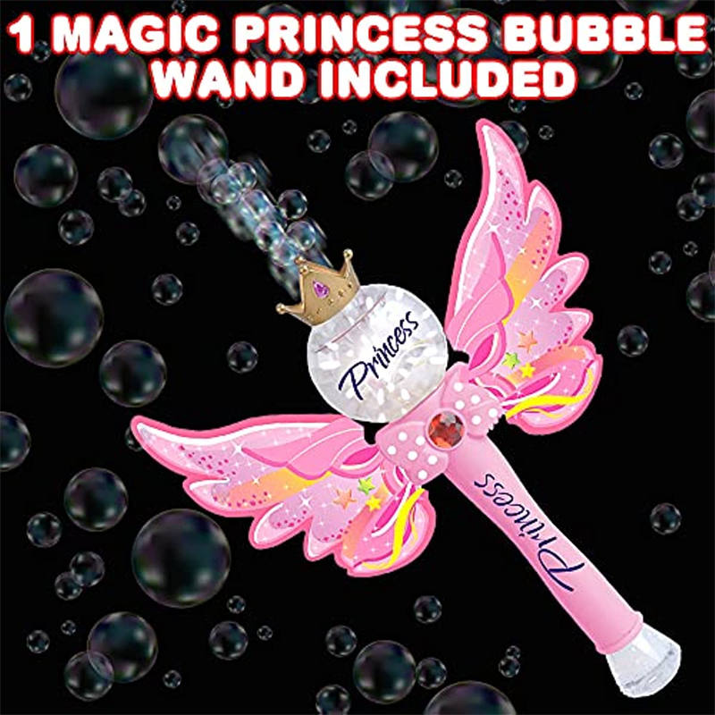 Light Up Magic Bubble Blower Wand with LED and Sound Effect Party Favor for Kids-Pink