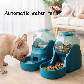 Pets Automatic Feeder and Water Dispenser Set-Green