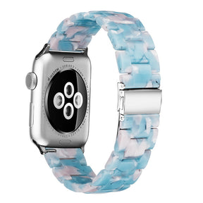 Fashion Resin iWatch Band with Stainless Steel Buckle for iWatch Series SE/6/5/4/3/2/1-SkyBlue