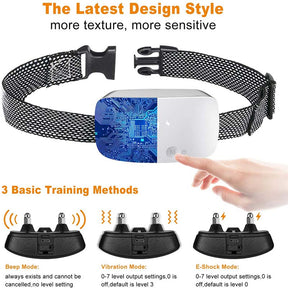 Bark Collar for Dogs Rechargeable Anti Barking Training Collar Adjustable Sensitivity-White