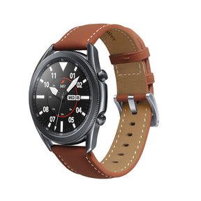 First Layer Cowhide Leather Watch Band For Samsung Galaxy Watch 42/46mm Gear S3 Frontier/Classic(Brown)