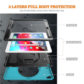 Spider Man 3-Layer Multi-Function Case With Pencil Holder+Cap For iPad 5/6 iPad Air1/2 iPad Pro 9.7-Light Blue