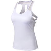 Workout Tank Tops Sleeveless Yoga Vest Sport Fitness Quick Drying Tight Stretch Top 92101-White