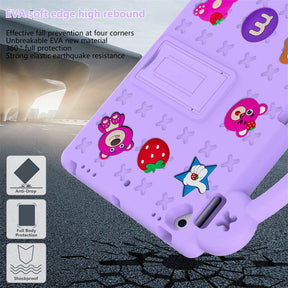 Strawberry iPad Case Silicone Shockproof with Handle for iPad 10.2 inch 2021/2020/2019-LightPurple