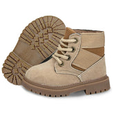 Toddler-Unisex Boots Lace up Winter Snow High Top Shoes Outdoor-Beige