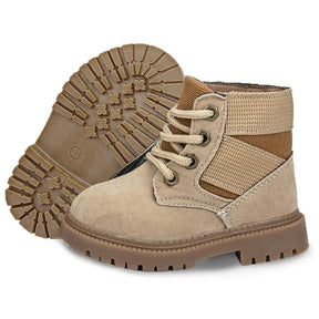 Toddler-Unisex Boots Lace up Winter Snow High Top Shoes Outdoor-Beige