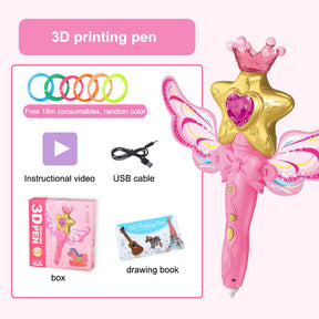 Kids Low Temperature Safe 3D Printing Pen with 18m PCL Filament