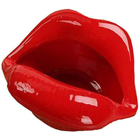 Creative Ceramic Cigarette Ashtrays with Lips Style Fashion Home Decorations-Red