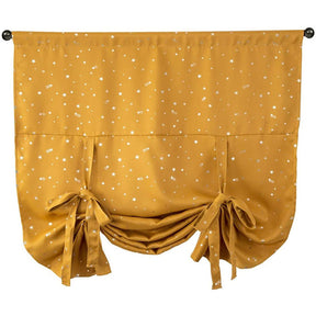 Rod Pocket Star Blackout Roman Curtain Tie Up Small Window Curtain 46X63In-Gold