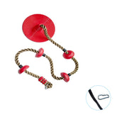 Climbing Rope Platform Disc Swing Set Includes Free Hanging Strap Carabiner-Red