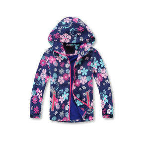 Boys Girls Rain Jackets Lightweight Waterproof Hooded Windbreakers For Kids-Dark Blue