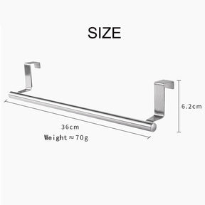 2 Pack Stainless Steel Over Door Towel Rack Bar Holders for Universal Fit on Cabinet Cupboard Doors -L