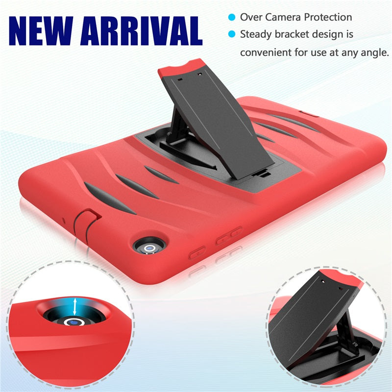 Shock Wave Kickstand Case Anti-Fall Protection For Samsung Tab A 10.1 T510/T515(2019)-Red
