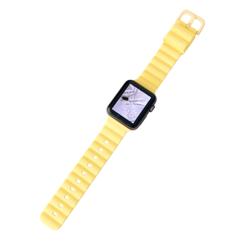 Silicone Sports Watchband Quick Release Pin for Apple Watch-Yellow