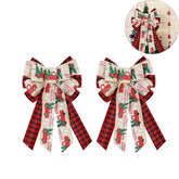 2 Pieces Christmas Red Truck Bows Ornaments for Xmas Tree Home Decoration