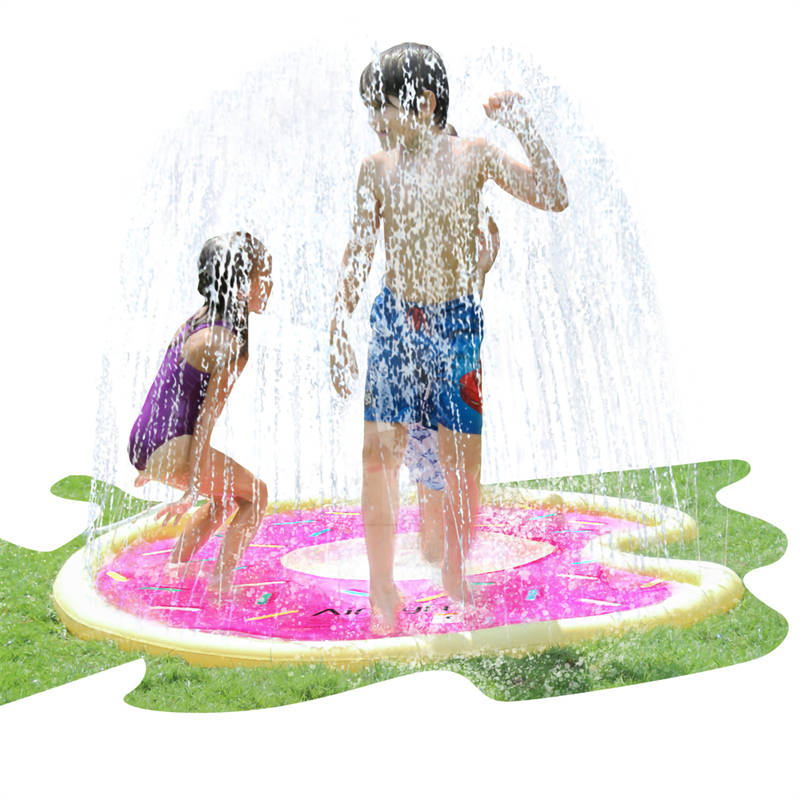 Inflatable Donut Sprinkler Splash Pad for Kids Summer Outdoor Water Toys