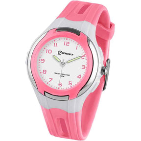 Kids Waterproof Learning Time Wrist Watch-Pink