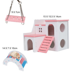 3-Pack Hamster Exercise Toys House Hideout for Small Animal-A