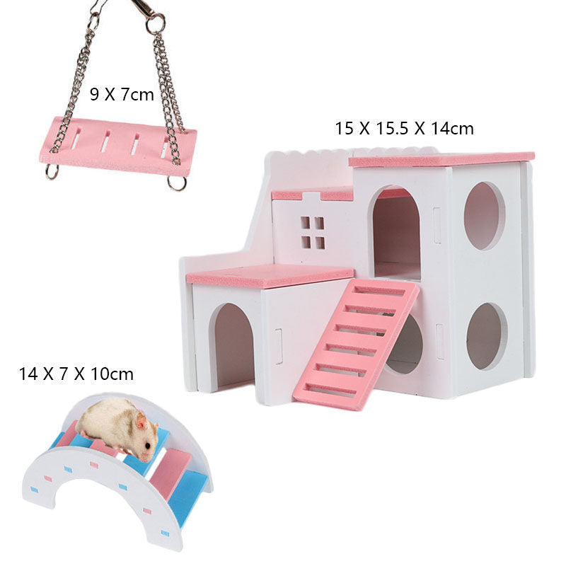 3-Pack Hamster Exercise Toys House Hideout for Small Animal-A