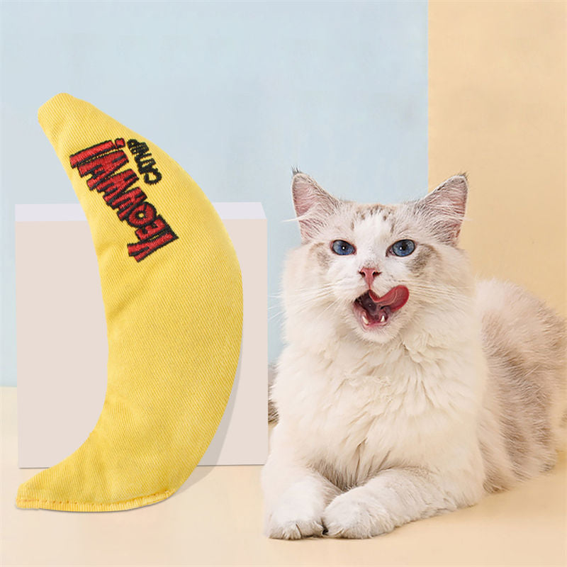 Banana Catnip Toy to Make Cats Alleviate Worries Fatigue