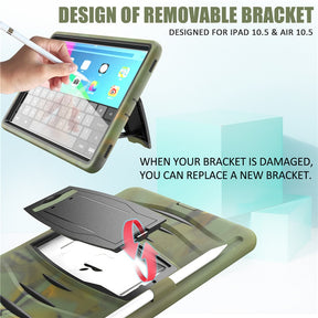 Shock Wave Kickstand Case Anti-Fall Protection With Pencil Holder For 10.5inch iPad Air3/iPad Pro10.5-Camouflage
