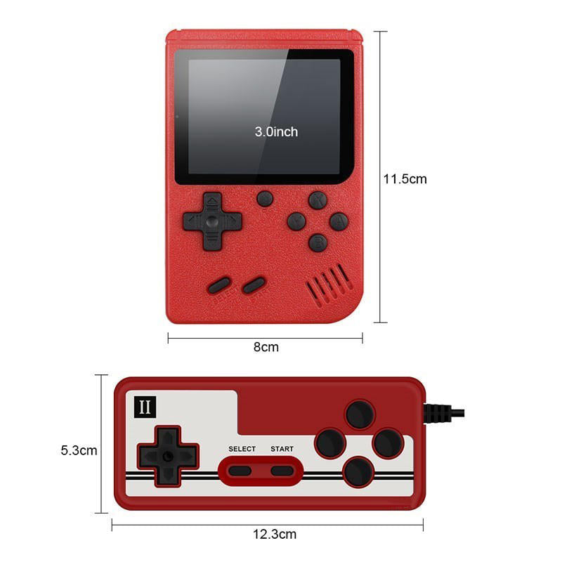 Retro Handheld Game Console with 400 Classical FC Games Support for Two Players-Red