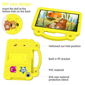 Strawberry Tablet Case with Shoulder Strap Stand for Samsung Galaxy Tab A 8.4 inch 2020-Yellow