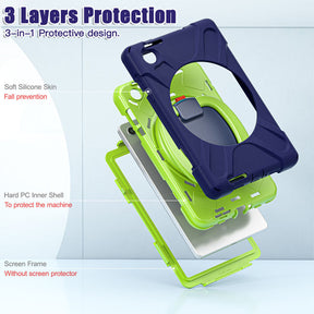 Rugged Tablet Case with 360° Rotatable Stand for Lenovo Tab M8 4th Gen-NavyBlue