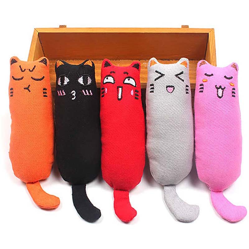 5 Pcs Catnip Toy Catnip Filled Cartoon Mice Cat Teething Chew Toy