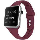 Slim Soft Silicone Replacement Watch Band Loop for iWatch Series SE 6 5 4 3 2 1-WineRed