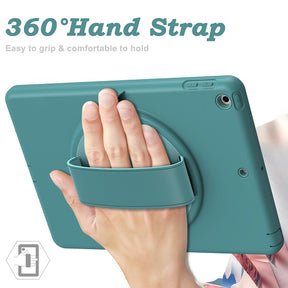 B-Spider Man iPad Case 3-Layer Multi-Function Case Hand Strap Tablet Shell For 8th/7th Gen iPad 10.2 2019/2020-Pine Needle Green