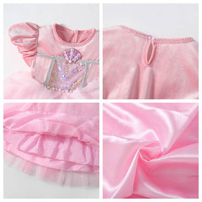Dressy Princess Gown for Girls Sequins Tulle Dress Halloween Costume
