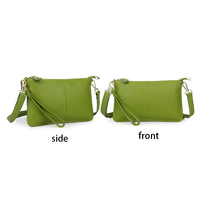 Leather Clutch Small Envelope Crossbody Bags for Women-Green