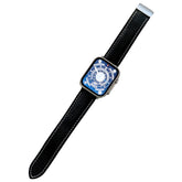 Litchi Grained Leather Band with Magnetic Buckle for Apple Watch-Black