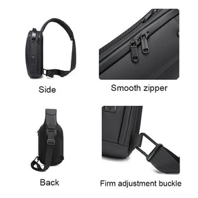 Outdoor Crossbody Sling Bags with USB Port  for Womens Mens-Grey