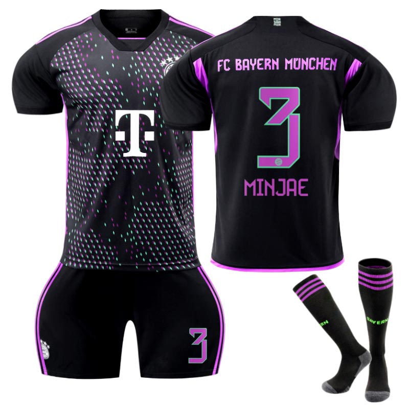 Bayern Away Jersey MINJAE #3 Soccer Jersey Kids Adult 3-Pieces Jersey Kits